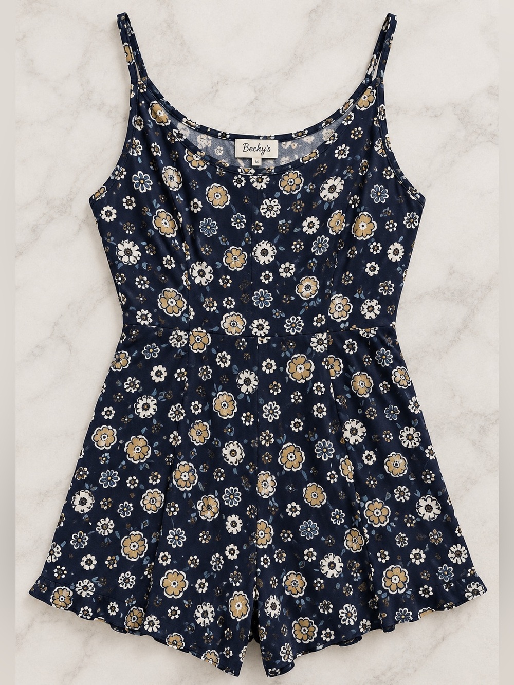 Vintage Becky’s fashion blue flower romper s